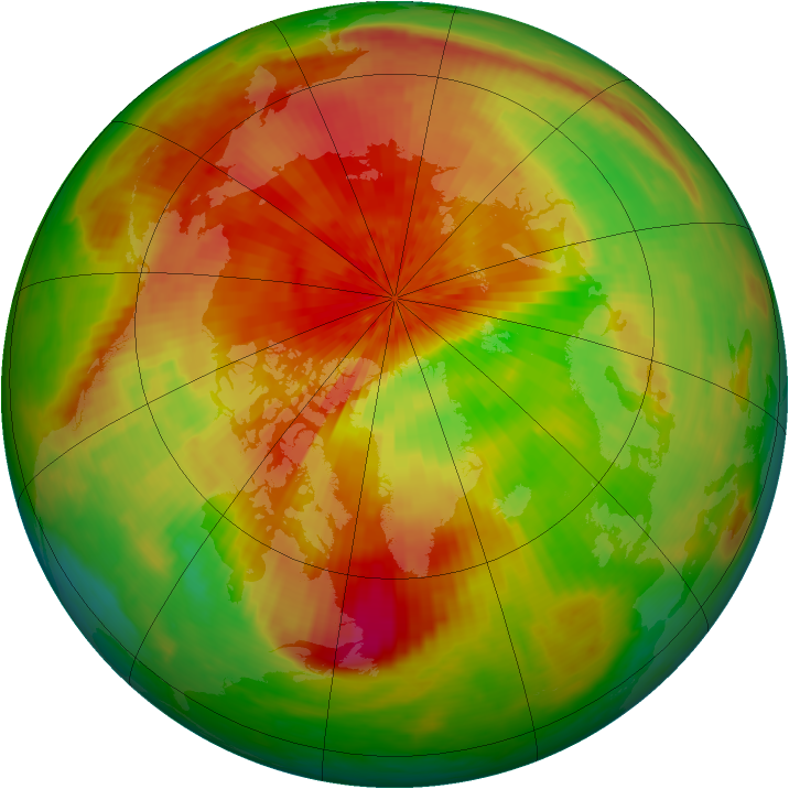 Arctic ozone map for 17 April 2003